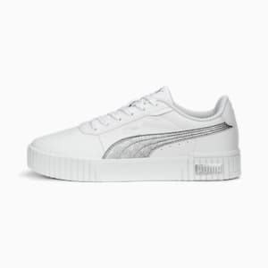 Carina 2.0 Space Metallics Women's Sneakers, PUMA White-Matte Silver-PUMA Silver, extralarge-IND