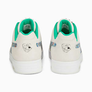 Slipstream Lo Super Comic Unisex Sneakers, PUMA White-Grassy Green-Vapor Gray