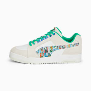 ユニセックス スリップストリーム ロウ スーパー コミック スニーカー, PUMA White-Grassy Green-Vapor Gray