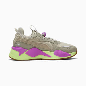 PUMA x RON FUNCHES RS-X Big Kids' Sneaker , Pebble Gray-Pebble Gray-Fizzy Apple, extralarge