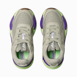 Zapatos deportivos PUMA x RON FUNCHES RS-X para niños pequeños , Pebble Gray-Pebble Gray-Fizzy Apple, extragrande