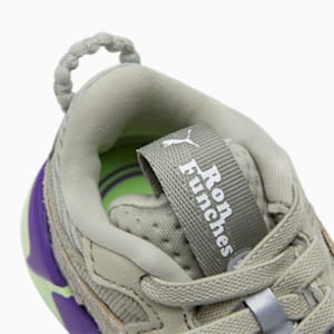 Zapatos deportivos PUMA x RON FUNCHES RS-X para bebés , Pebble Gray-Pebble Gray-Fizzy Apple, extragrande