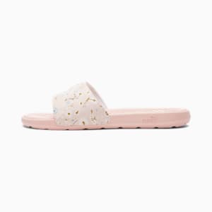 Cool Cat Floral Women's Slides, Island Pink-Blue Wash-Puma White, extralarge