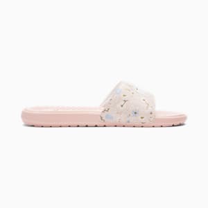 Cool Cat Floral Women's Slides, Island Pink-Blue Wash-Puma White, extralarge