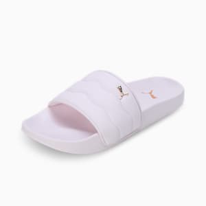 Leadcat 2.0 Puffy Women's Slides, Whisp Of Pink-Metallic Gold, extralarge-IND