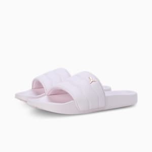 Leadcat 2.0 Puffy Women's Slides, Whisp Of Pink-Metallic Gold, extralarge-IND
