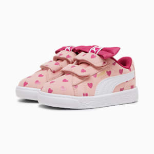 Suede Classic Re-Bow V Toddler's Shoes, Peach Smoothie-PUMA White, extralarge