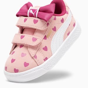 Suede Classic Re-Bow V Toddler's Shoes, Peach Smoothie-PUMA White, extralarge