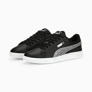 Vikky V3 Glitz Girl's Sneakers, PUMA Black-PUMA Silver-PUMA White, extralarge-IND