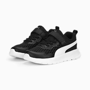 キッズ プーマ エボルブ ラン サマー スニーカー 17-21cm, PUMA Black-PUMA White, extralarge-JPN