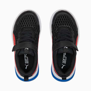 キッズ プーマ エボルブ ラン サマー スニーカー 17-21cm, PUMA Black-For All Time Red