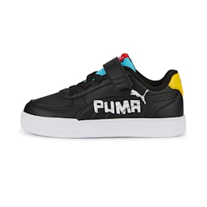 Caven Brand Love Kids' Sneakers, PUMA Black-PUMA White-Bright Aqua-PUMA Red-Pelé Yellow, extralarge-IND