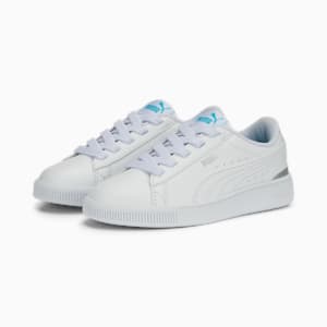 キッズ ガールズ プーマ ビッキー V3 マーメイド AC スニーカー 17-21cm, PUMA White-Hero Blue-PUMA Silver, extralarge-JPN