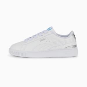 キッズ ガールズ プーマ ビッキー V3 マーメイド AC スニーカー 17-21cm, PUMA White-Hero Blue-PUMA Silver, extralarge-JPN