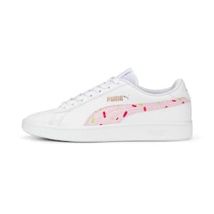 Smash V2 Crush Kid's Sneakers, PUMA White-Pearl Pink-Glowing Pink-Lily Pad-Rose Gold