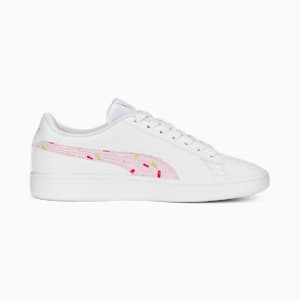 Smash V2 Crush Kid's Sneakers, PUMA White-Pearl Pink-Glowing Pink-Lily Pad-Rose Gold