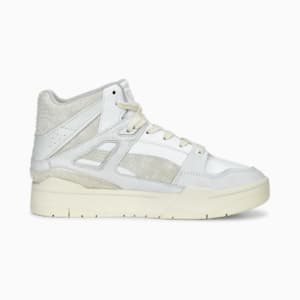 Zapatos deportivos Slipstream Hi Thrifted para mujer, PUMA White-Frosted Ivory-Feather Gray, extragrande