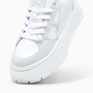 Mayze Stack Luxe Women's Sneakers, PUMA White-Silver Mist, extralarge-IND