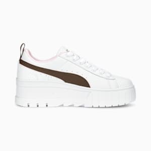 ウィメンズ メイズ ウェッジ プレッピー スニーカー, PUMA White-Chestnut Brown, extralarge-JPN