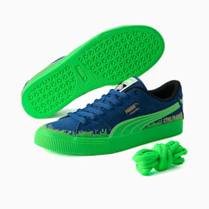 ユニセックス スケートボード PUMA x HIROTTON スウェード スニーカー I, Limoges-Fluo Green, extralarge-JPN