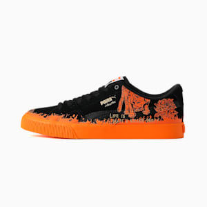 ユニセックス スケートボード PUMA x HIROTTON スウェード スニーカー II, Puma Black-Vibrant Orange, extralarge-JPN