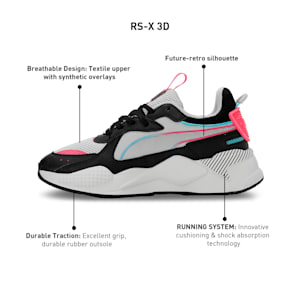 RS-X 3D Unisex Sneakers, Cool Light Gray-PUMA Black, extralarge-IND