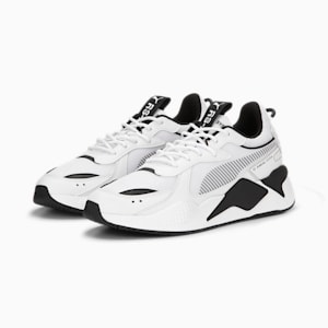 RS-X Black and White Unisex Sneakers, PUMA White-PUMA Black, extralarge-IND