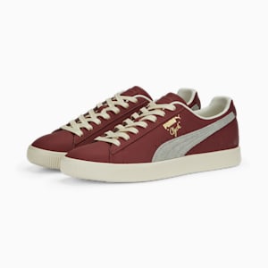 ユニセックス クライド ベース スニーカー, Wood Violet-Frosted Ivory-Puma Team Gold