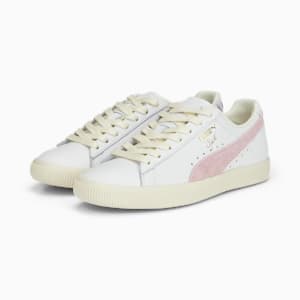Clyde Base Sneakers, PUMA White-Pearl Pink-Puma Team Gold