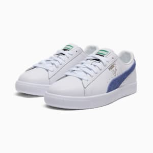 Tenis Clyde Base, PUMA White-Blue Crystal-Puma Team Gold, extralarge