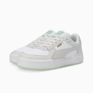 CA Pro Leather Mix Unisex Sneakers, PUMA White-Warm White-Light Mint, extralarge-IND