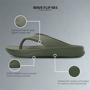 Wave Flip RES Unisex Flip Flops, Covert Green