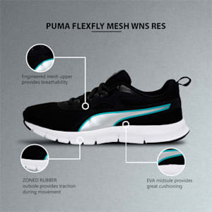 Puma Flexfly Mesh Women's Shoes, PUMA Black-Silver-Porcelain
