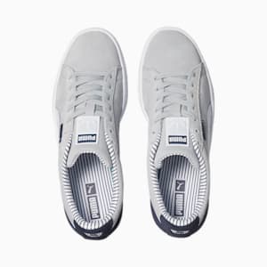 Suede Classic PUMA NYC Pinstripe Sneakers, Platinum Gray-PUMA White-Parisian Night