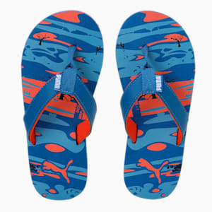 Puma Jimmy Kids' Flip-Flops, Victoria Blue-Nasturtium-PUMA White, extralarge-IND