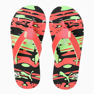 Puma Jimmy Kids' Sandals, PUMA Black-Fiery Coral-Fizzy Apple