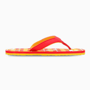 Bobble Youth Flip Flops, Tangerine-Spectrum Blue-Dandelion, extralarge-IND