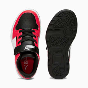 Rebound V6 Lo Speckle Little Kids' Sneakers, Puma Black-Puma White-High Risk Red, extralarge