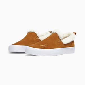 Zapatillas Slip-On Bari Comfort Sherpa para mujer, Desert Tan-Whisper White, extralarge