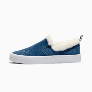 Bari Comfort Sherpa Women's Slip-On Shoes, Dark Indigo-Whisper White, extralarge