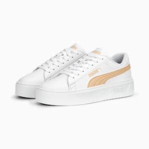 Smash Platform v3 Sneakers Women, PUMA White-Cashew