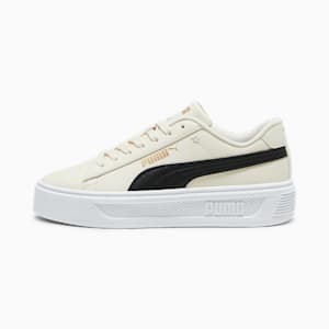 Tenis Smash Platform V3 Gamuza para mujer, Alpine Snow-PUMA Black-PUMA Gold-PUMA White, extralarge