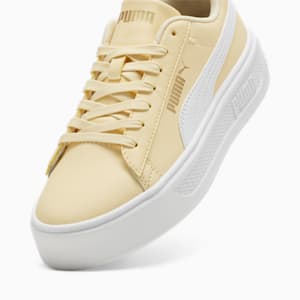 ウィメンズ スマッシュ プラットフォーム V3 スニーカー, Chamomile-PUMA White-PUMA Gold, extralarge-JPN