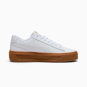 Smash Platform v3 Women's Sneakers, PUMA White-PUMA White-PUMA Gold, extralarge