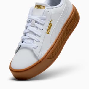 Smash Platform v3 Women's Sneakers, PUMA White-PUMA White-PUMA Gold, extralarge