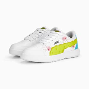 PUMA x SPONGEBOB Evolve Court Youth Sneakers, PUMA White-Celandine-Hero Blue-PRISM PINK, extralarge-IND