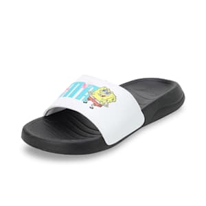 PUMA x SPONGEBOB Popcat 20 Youth Slides, PUMA White-PUMA Black, extralarge-IND