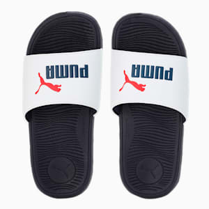 Cool Cat 2.0 Youth Slides, PUMA White-PUMA Navy-For All Time Red