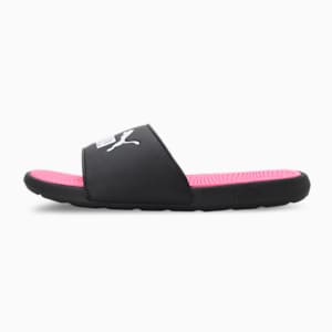 Cool Cat 2.0 Youth Slides, PUMA Black-PUMA White-KNOCKOUT PINK, extralarge-IND