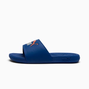 Cool Cat 2.0 Little Kids' Slides, Blazing Blue-Cool Light Gray-Rickie Orange, large